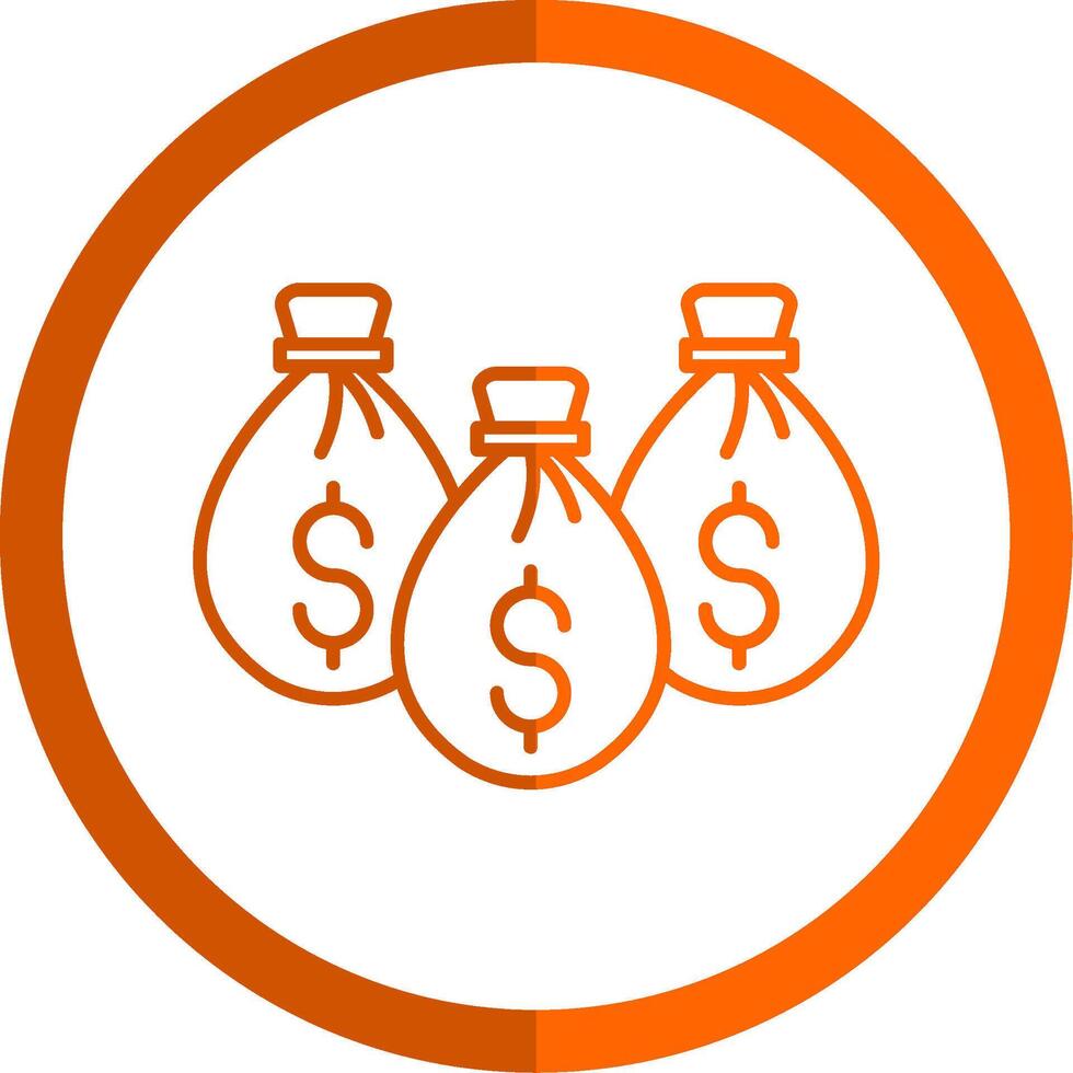 Geld Linie Orange Kreis Symbol vektor