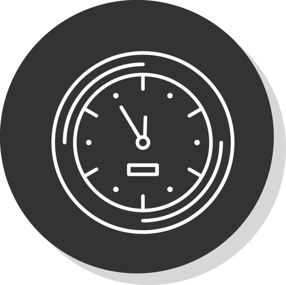 Mauer Uhr Linie grau Kreis Symbol vektor