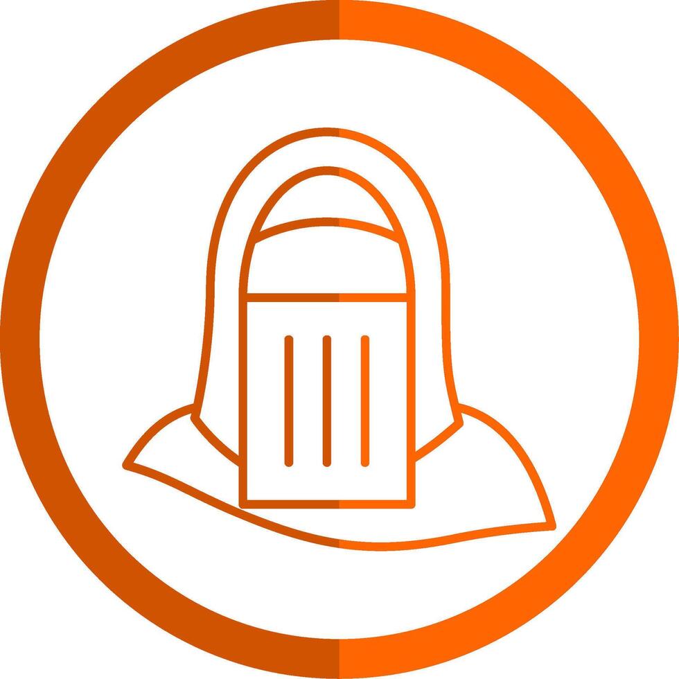 Niqab Linie Orange Kreis Symbol vektor