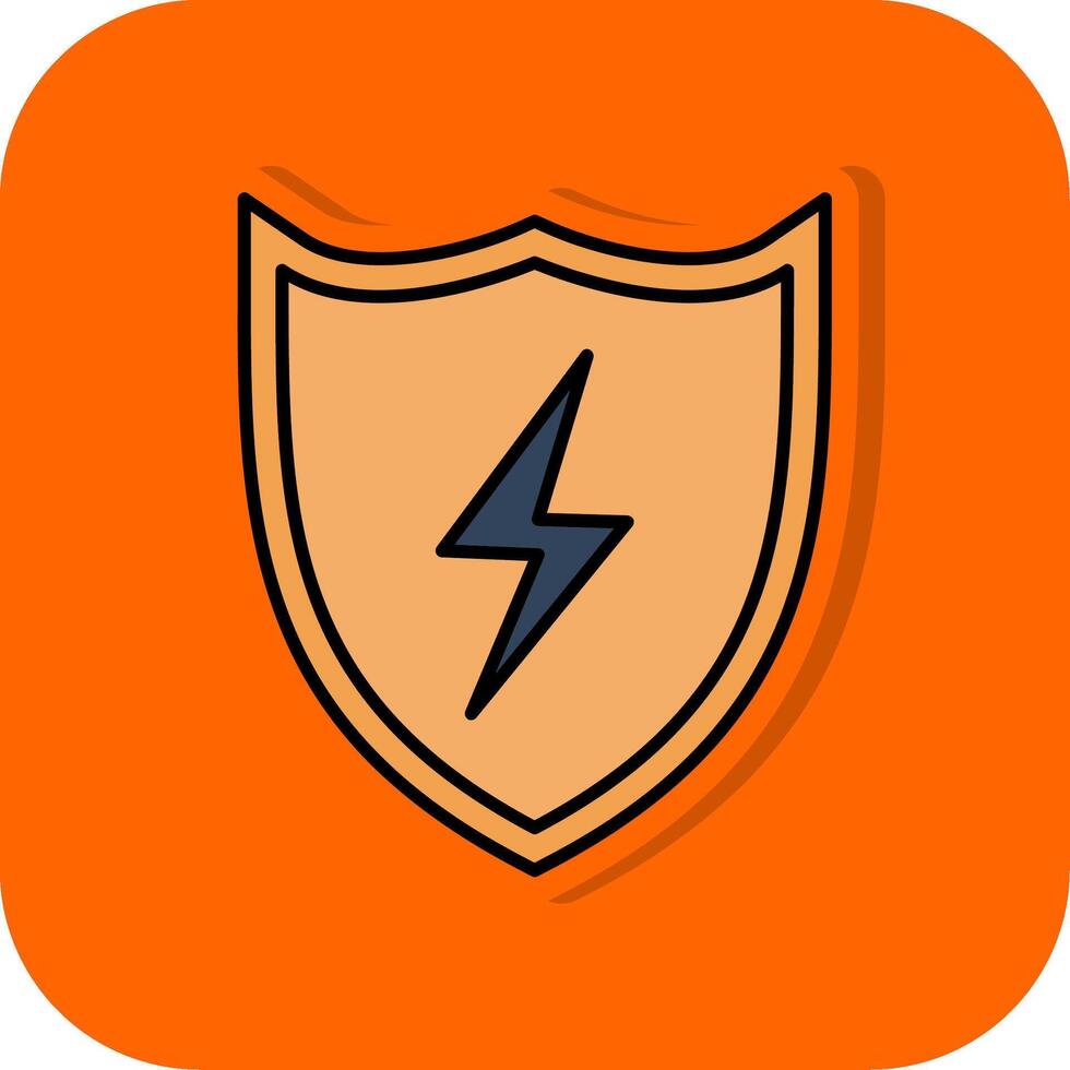 skydda fylld orange bakgrund ikon vektor