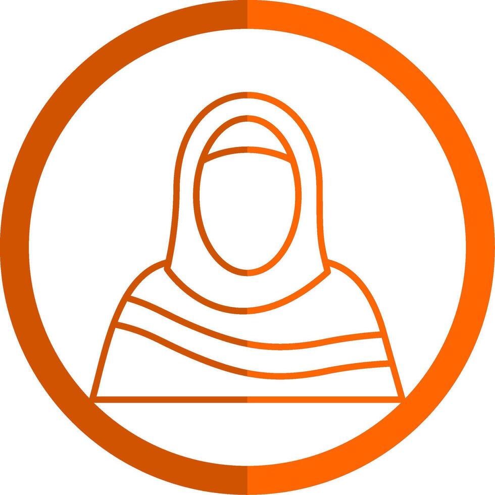 Moslem Frau Linie Orange Kreis Symbol vektor