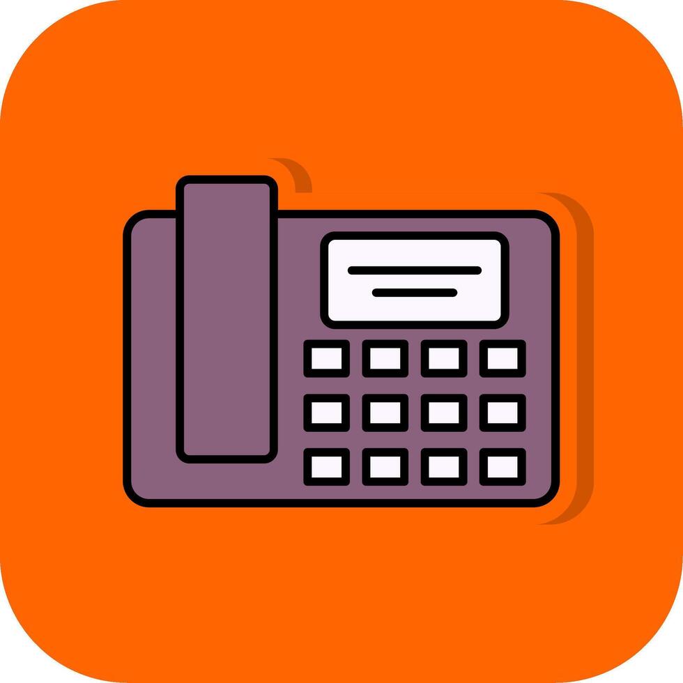 telefon fylld orange bakgrund ikon vektor