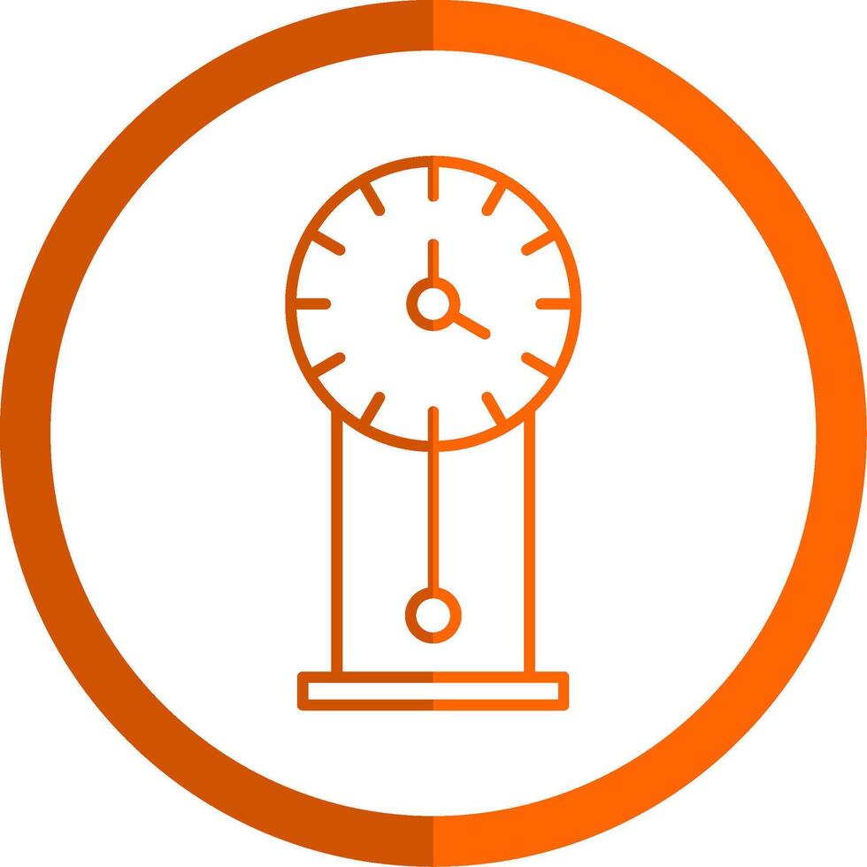 Jahrgang Uhr Linie Orange Kreis Symbol vektor