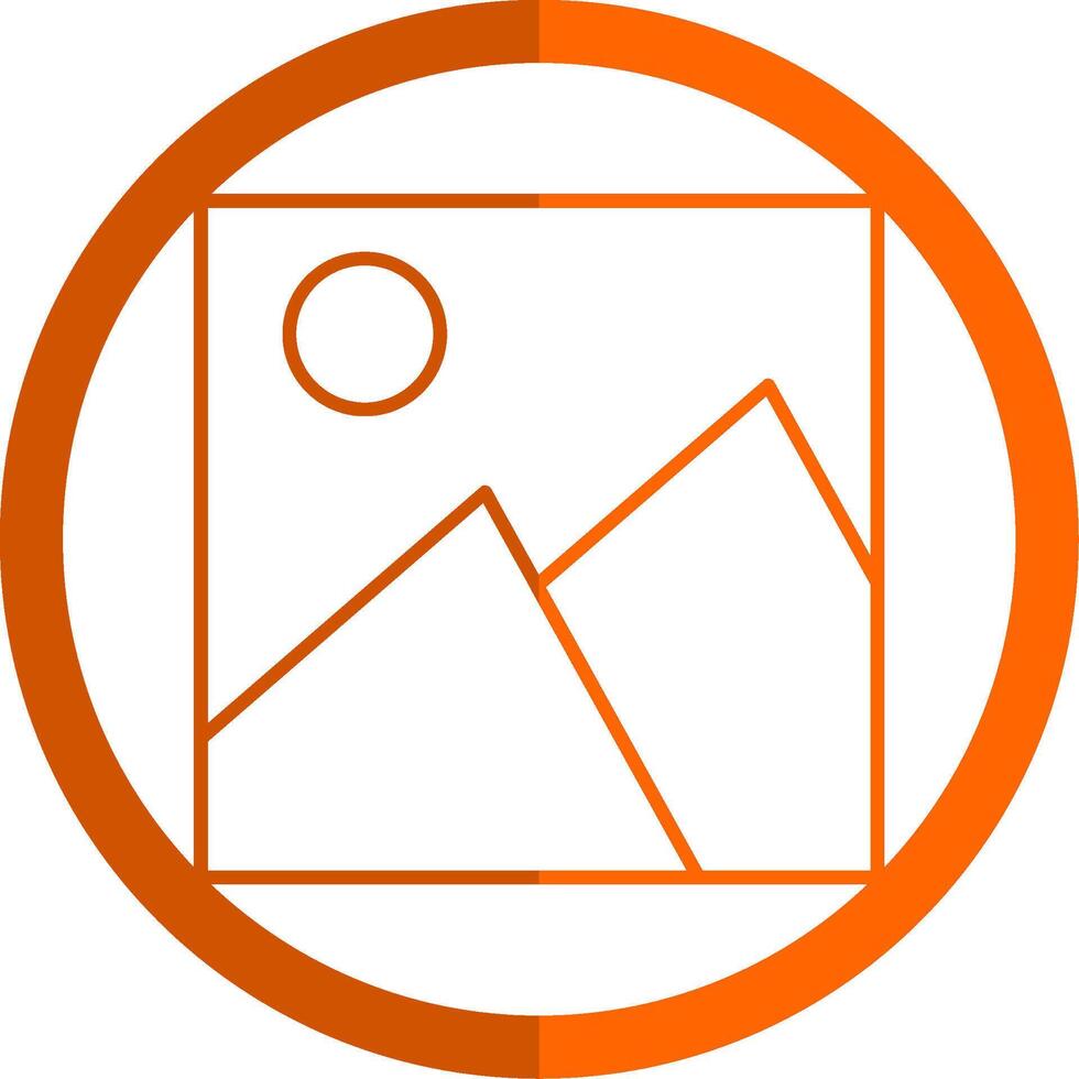 Bild Linie Orange Kreis Symbol vektor