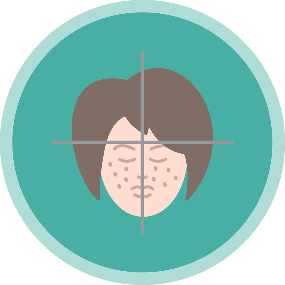 ansikte behandling platt mång cirkel ikon vektor