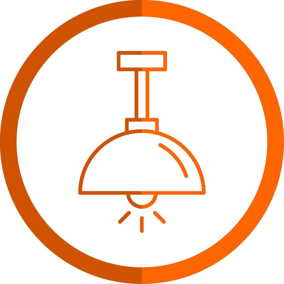 Leuchter Linie Orange Kreis Symbol vektor