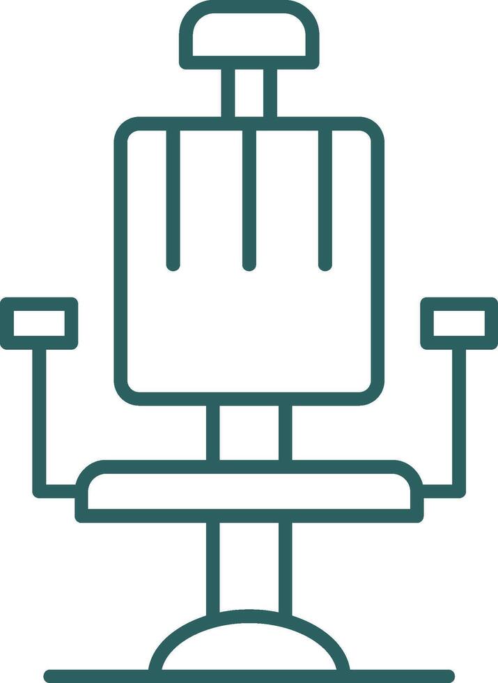 barberare stol linje lutning runda hörn ikon vektor