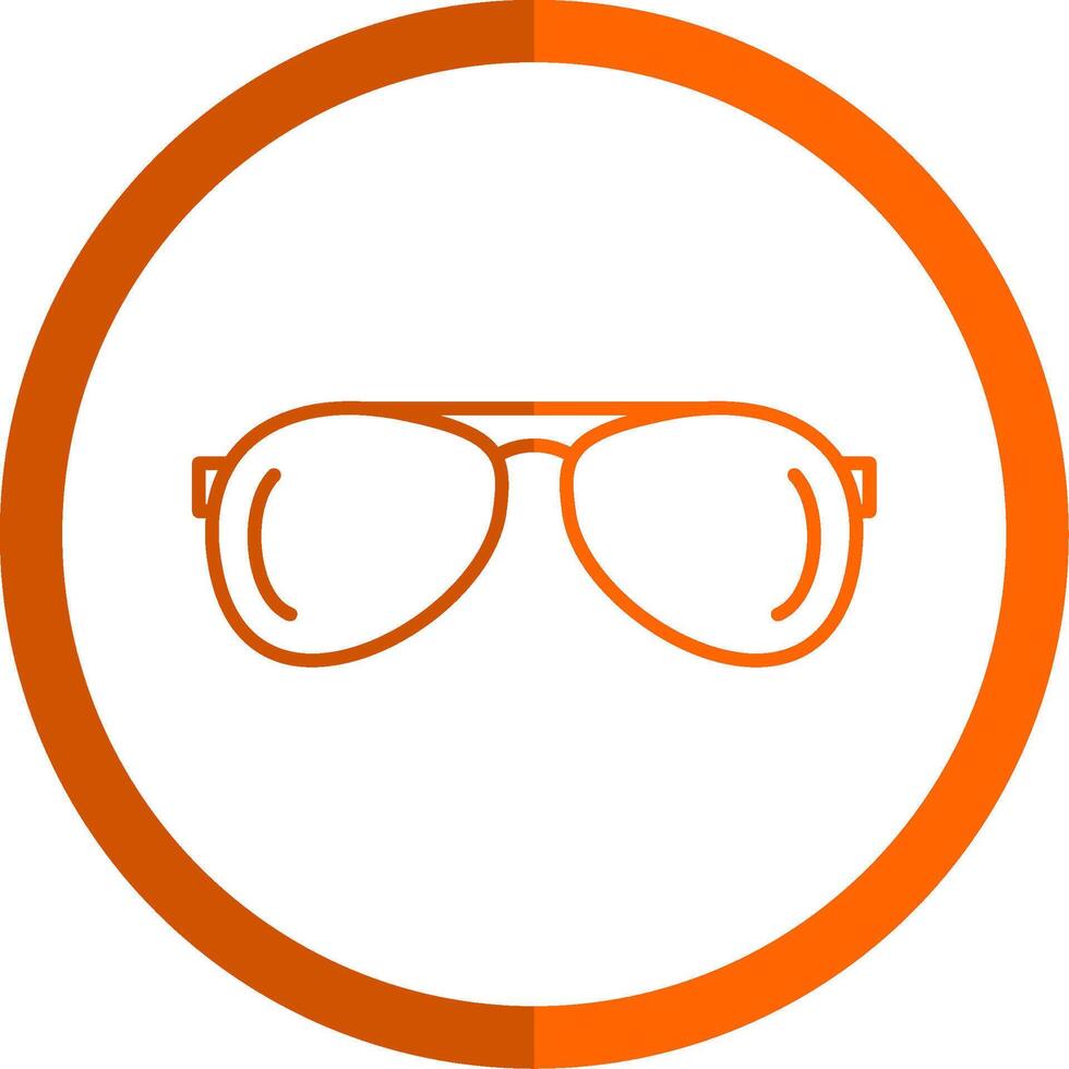 Sonne Brille Linie Orange Kreis Symbol vektor