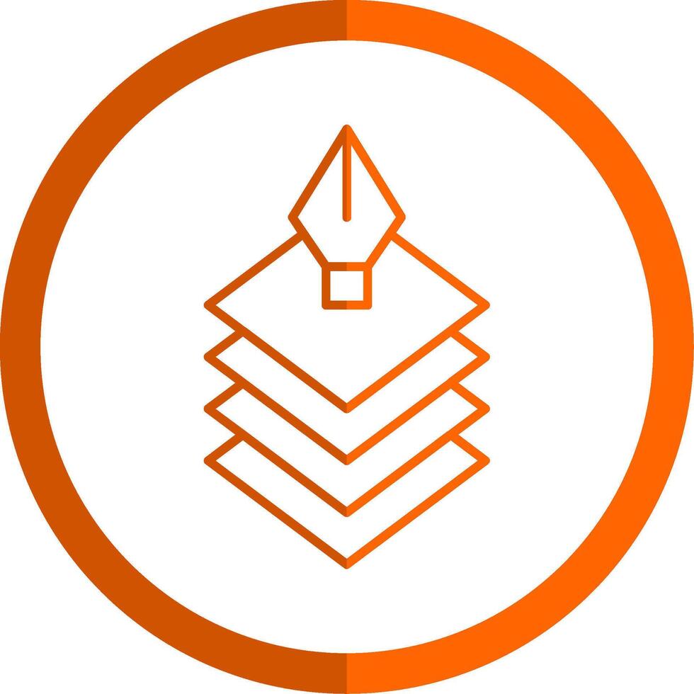 Schichten Linie Orange Kreis Symbol vektor