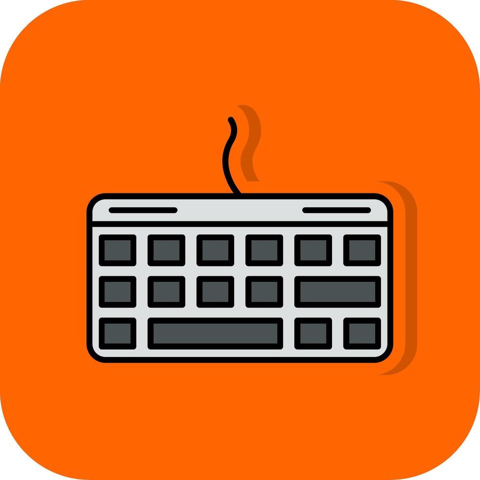 Tastatur gefüllt Orange Hintergrund Symbol vektor