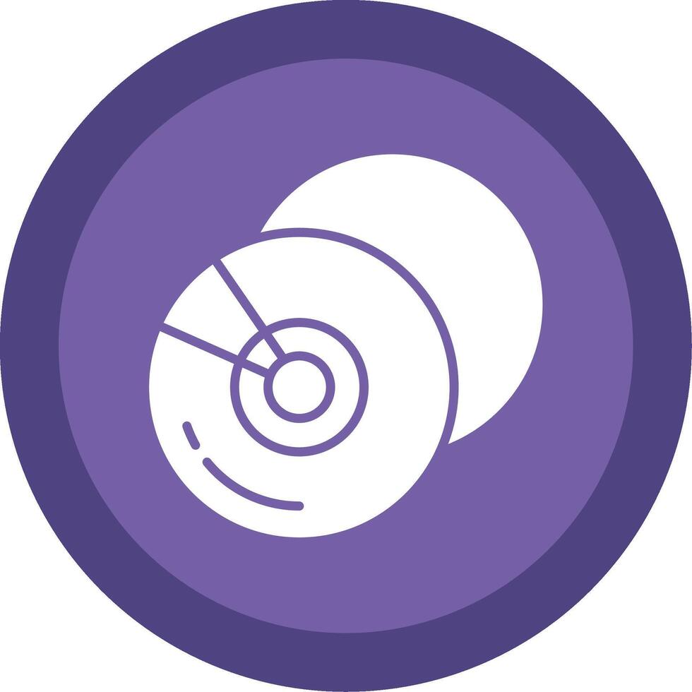kompakt disk glyf mång cirkel ikon vektor