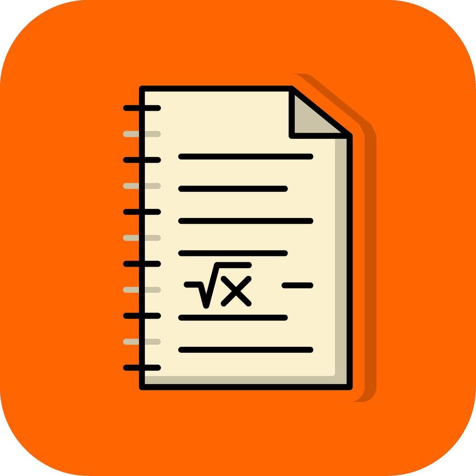 Mathematik gefüllt Orange Hintergrund Symbol vektor