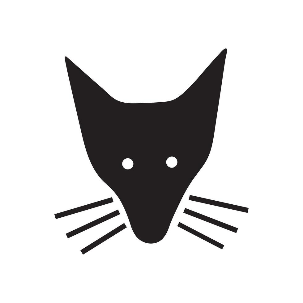 svart katt ikon på vit fast bakgrund vektor