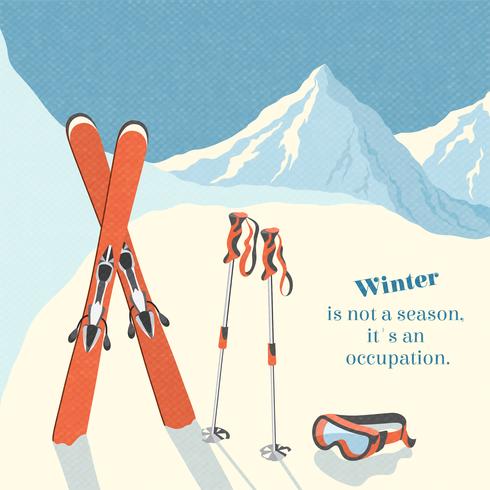 Ski Winter Berglandschaft Hintergrund vektor