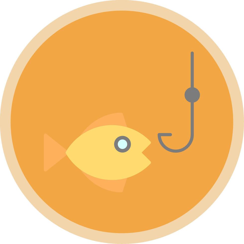 fiske platt mång cirkel ikon vektor