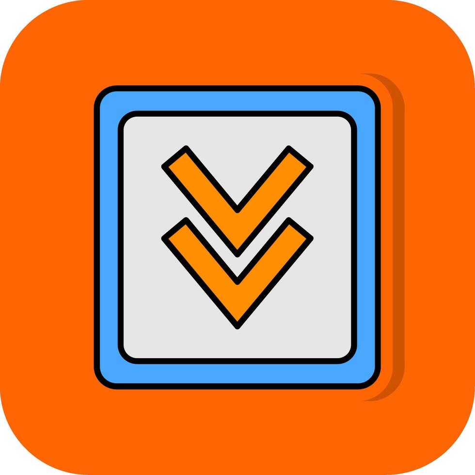 ner fylld orange bakgrund ikon vektor