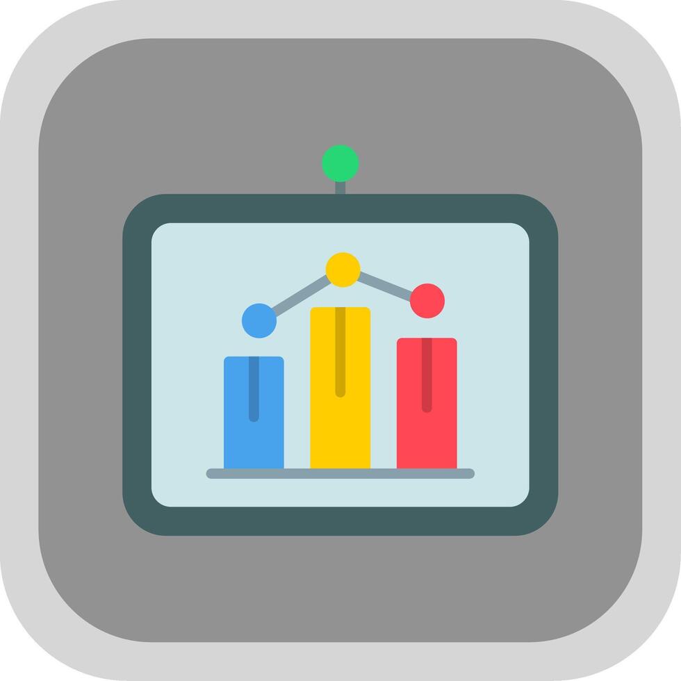 bar Diagram platt runda hörn ikon vektor