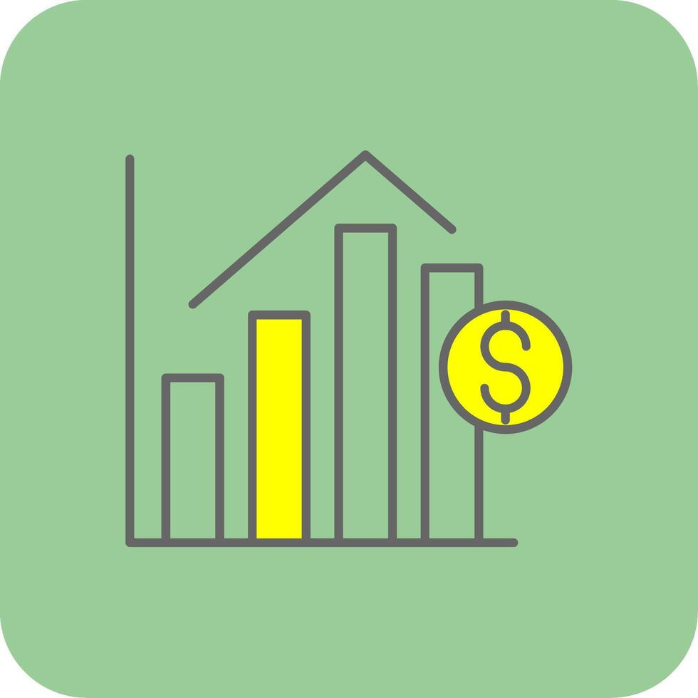 bar Diagram fylld gul ikon vektor