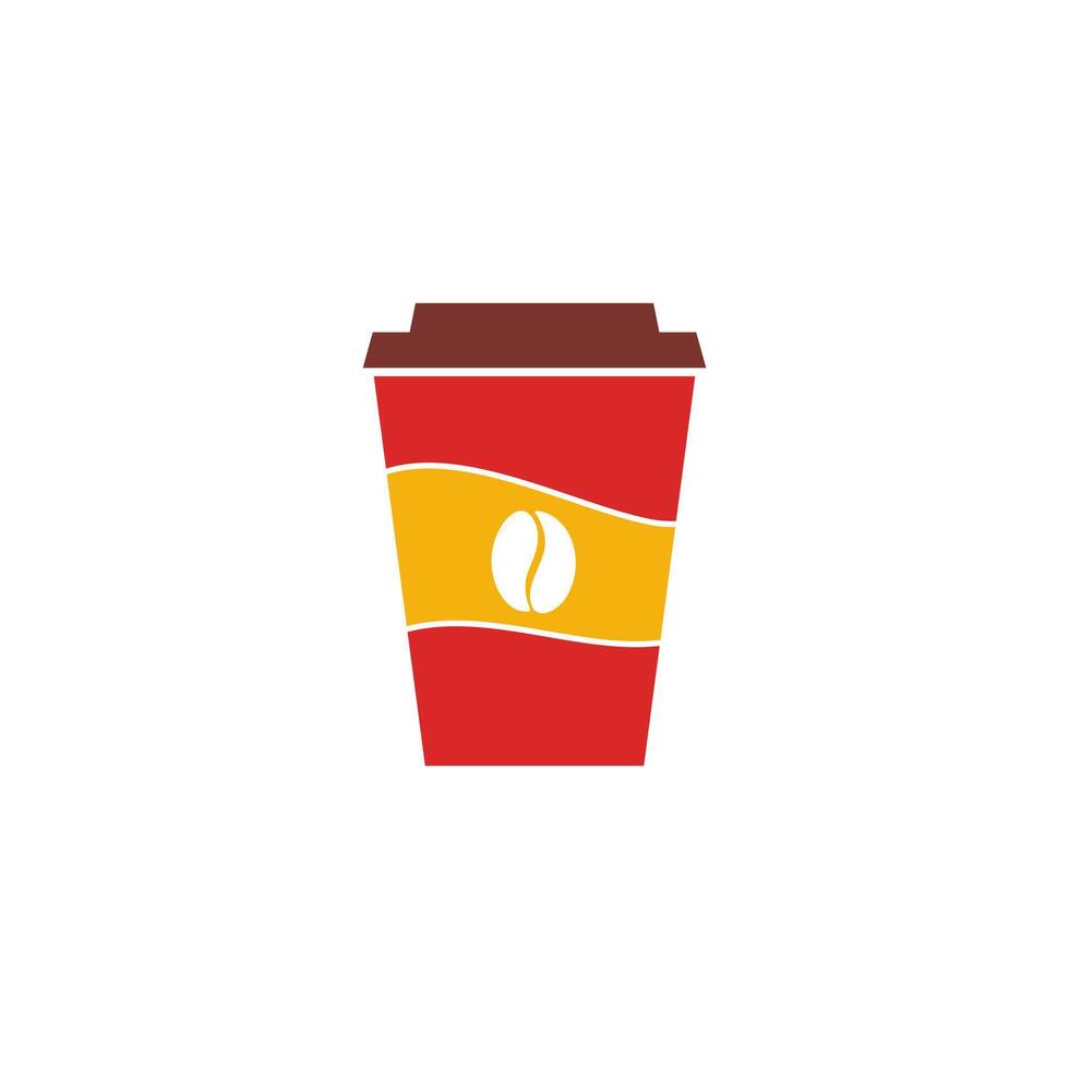 color enkel platt kaffe snabbmat ikon vektor