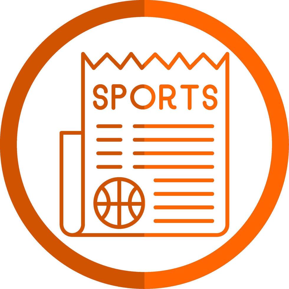 Sport Nachrichten Linie Orange Kreis Symbol vektor