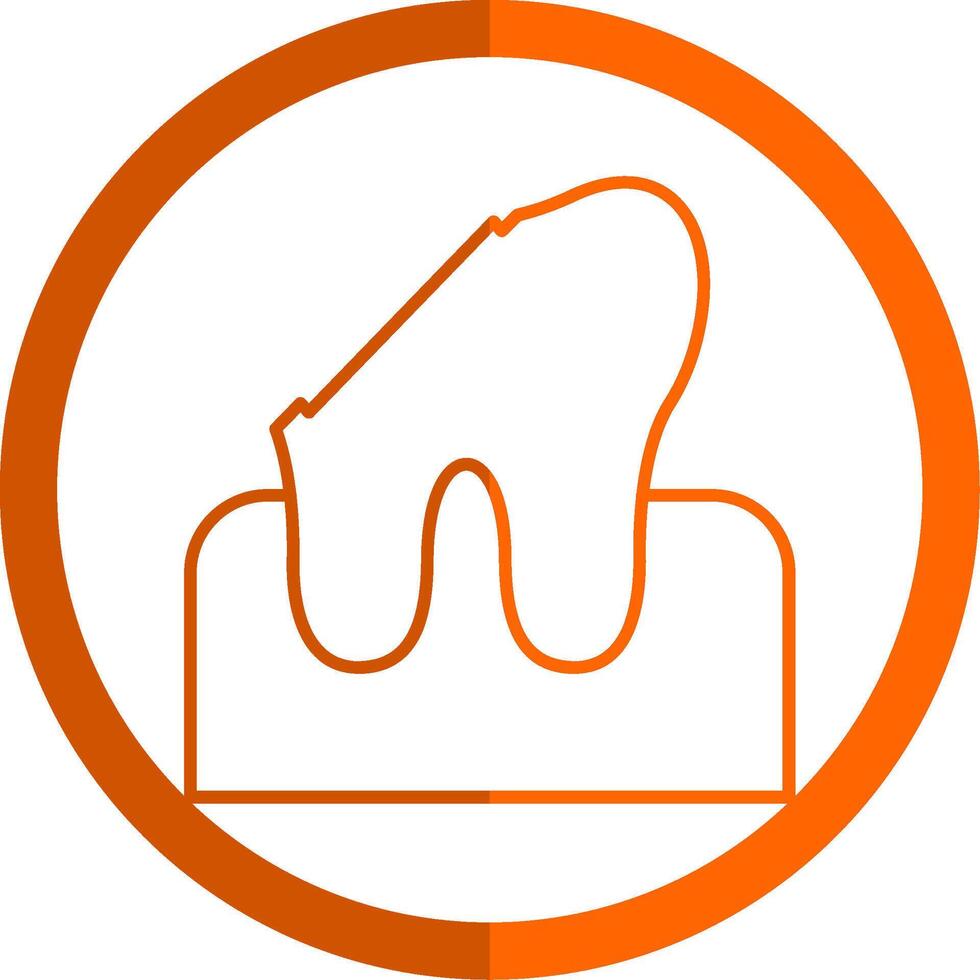 dental karies linje orange cirkel ikon vektor