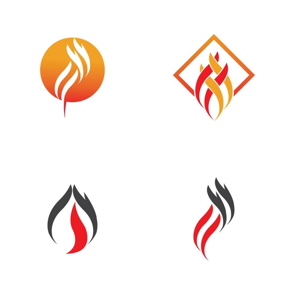 Feuer mit Flammenlogovektorikonenillustration vektor