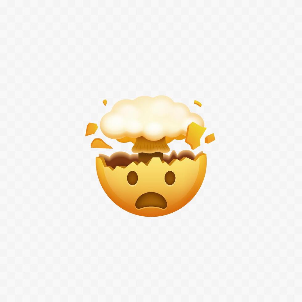 explodiert Verstand Emoji. überrascht Gesicht. isoliert. vektor