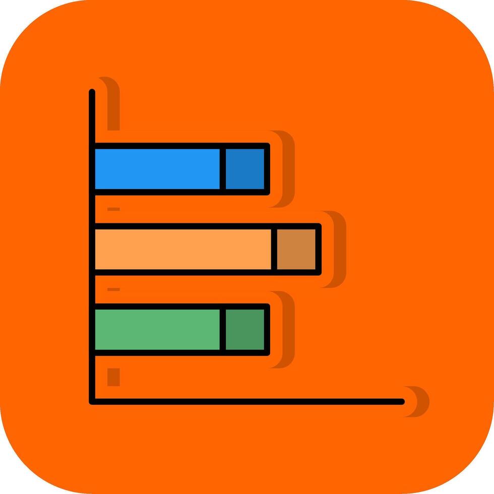 Bar Diagramm gefüllt Orange Hintergrund Symbol vektor