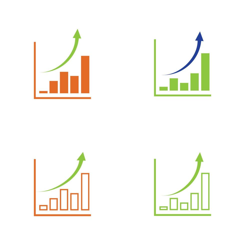 växande graf ikon vektor illustration formgivningsmall