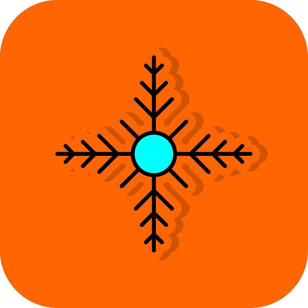 Schneeflocke gefüllt Orange Hintergrund Symbol vektor