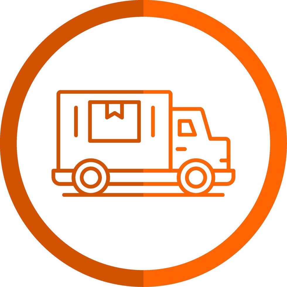 Lieferung LKW Linie Orange Kreis Symbol vektor