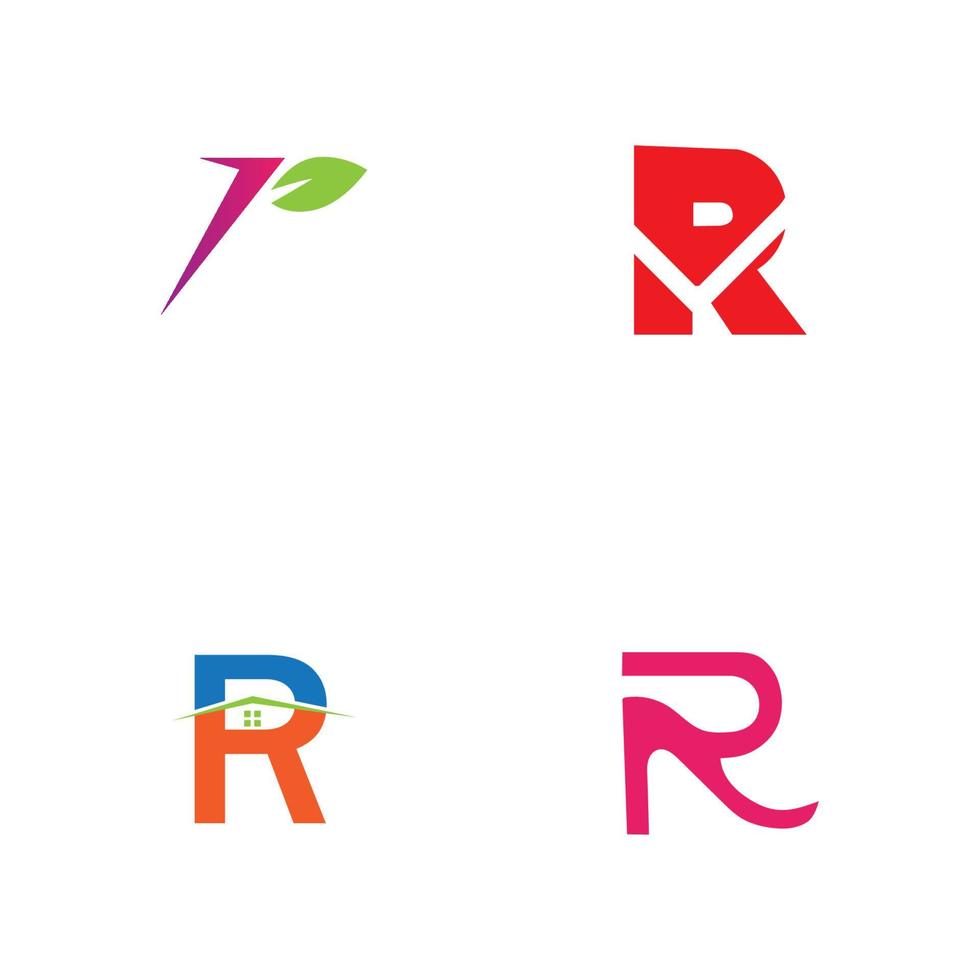 bokstaven r logotyp mall vektor ikondesign