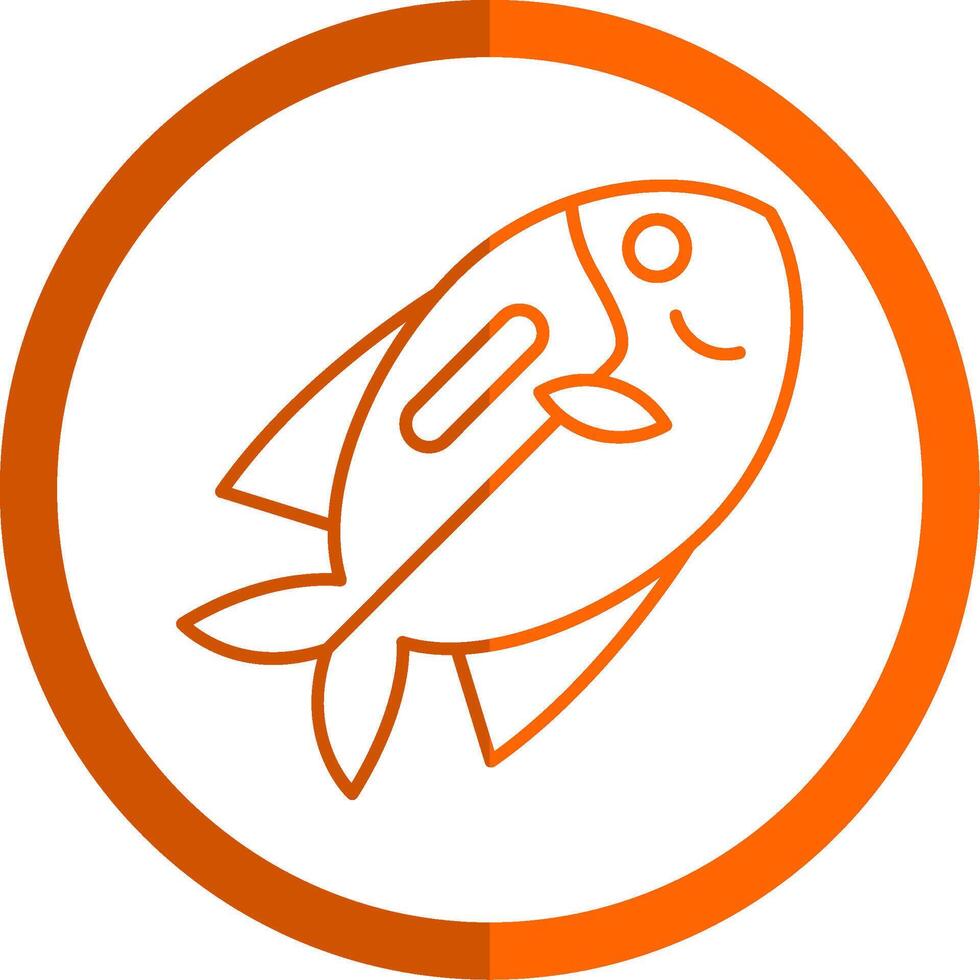 Surgeonfish Linie Orange Kreis Symbol vektor