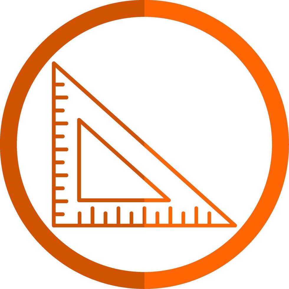 fyrkant linjal linje orange cirkel ikon vektor