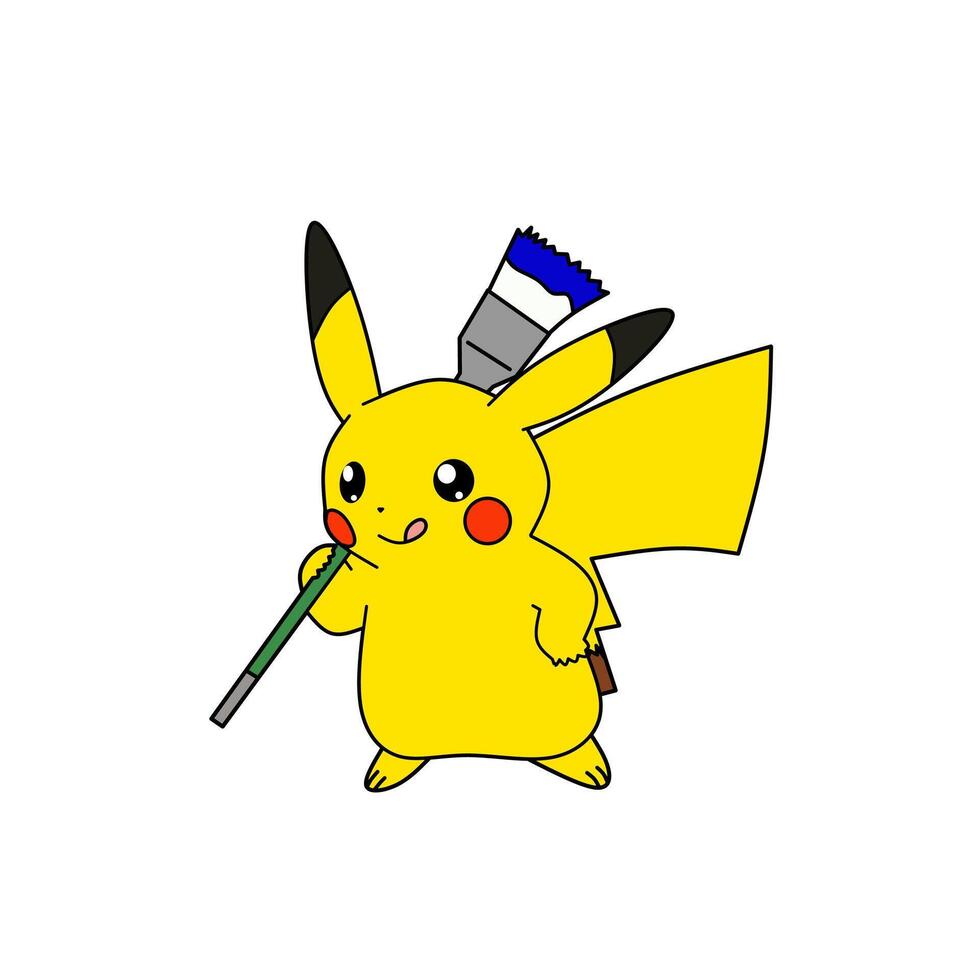 Pokémon Charakter pikachu Karikatur Zuhause Gemälde vektor