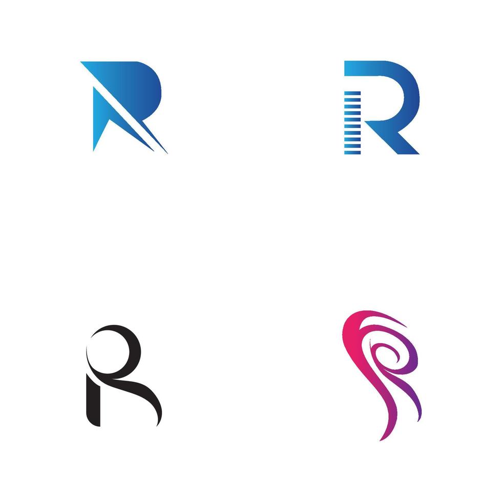 bokstaven r logotyp mall vektor ikondesign