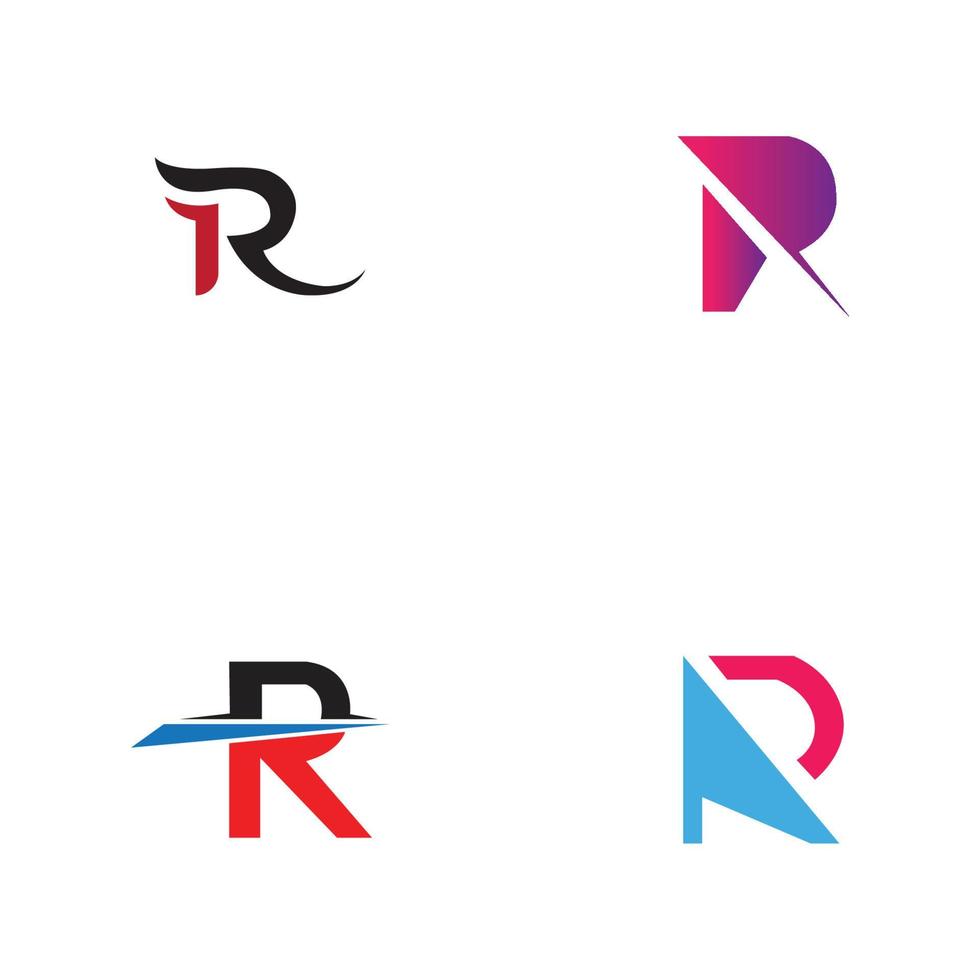 bokstaven r logotyp mall vektor ikondesign