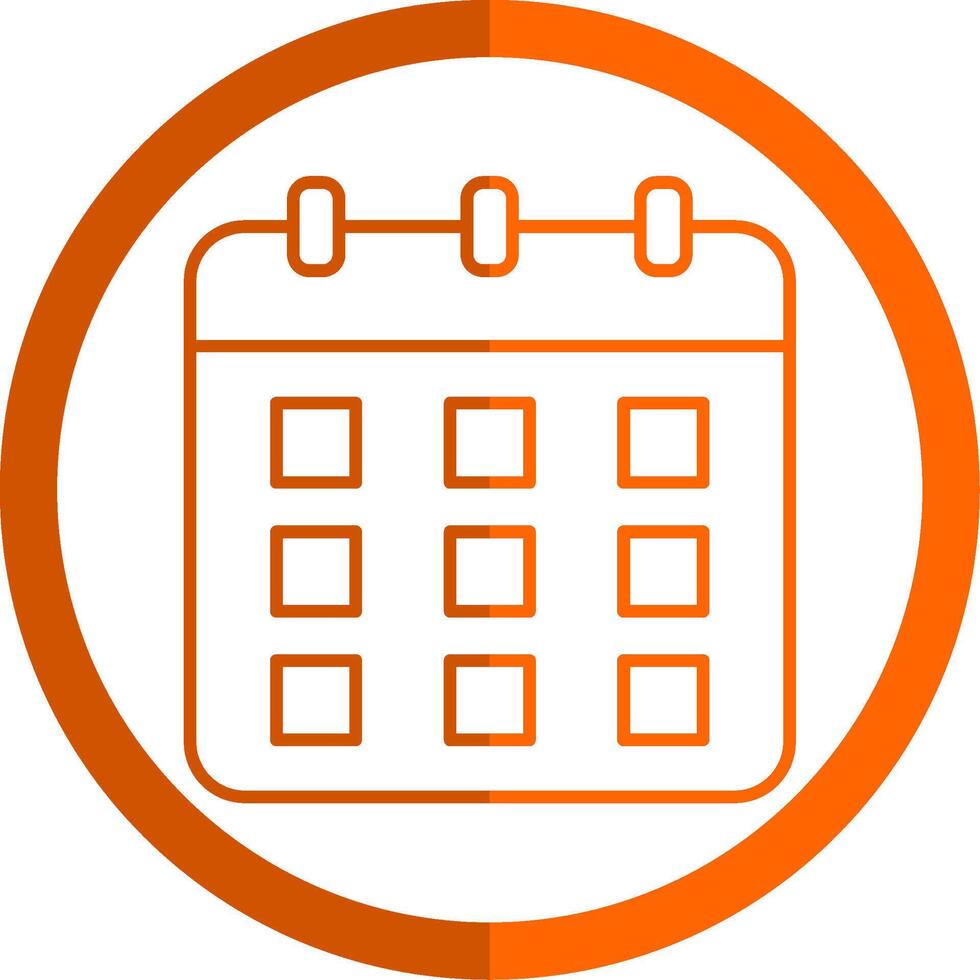 Kalender Linie Orange Kreis Symbol vektor