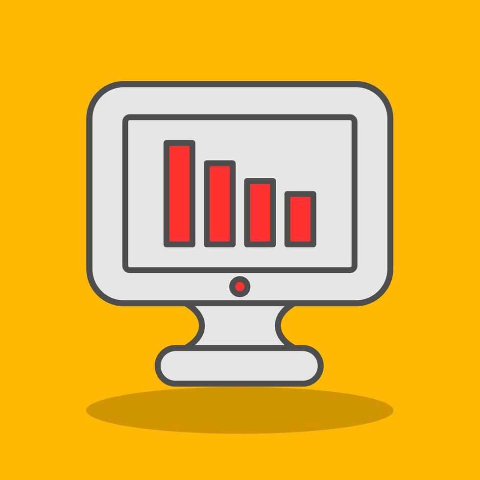 bar Diagram fylld skugga ikon vektor