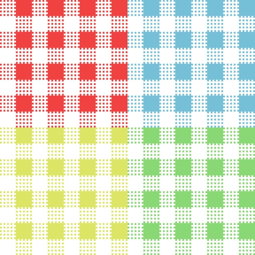 set med 6 gingham mönster set. sömlösa mönster. abstrakta geometriska bakgrunder. traditionella klassiska gingham bordsduksmönster. klänning, kjol, servett eller annan textildesign för påskhelgen.vector. vektor