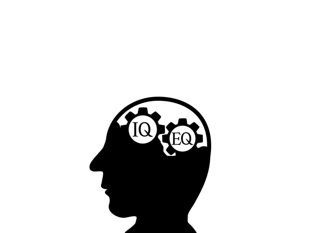 Kopfsymbole für das Denken des Gehirns, die die beiden Gehirnhälften und die Prozesse des Gehirns nutzen, um effizient zu arbeiten. vektor