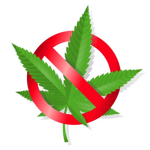 Stoppen Sie das Marihuana-Zeichen vektor