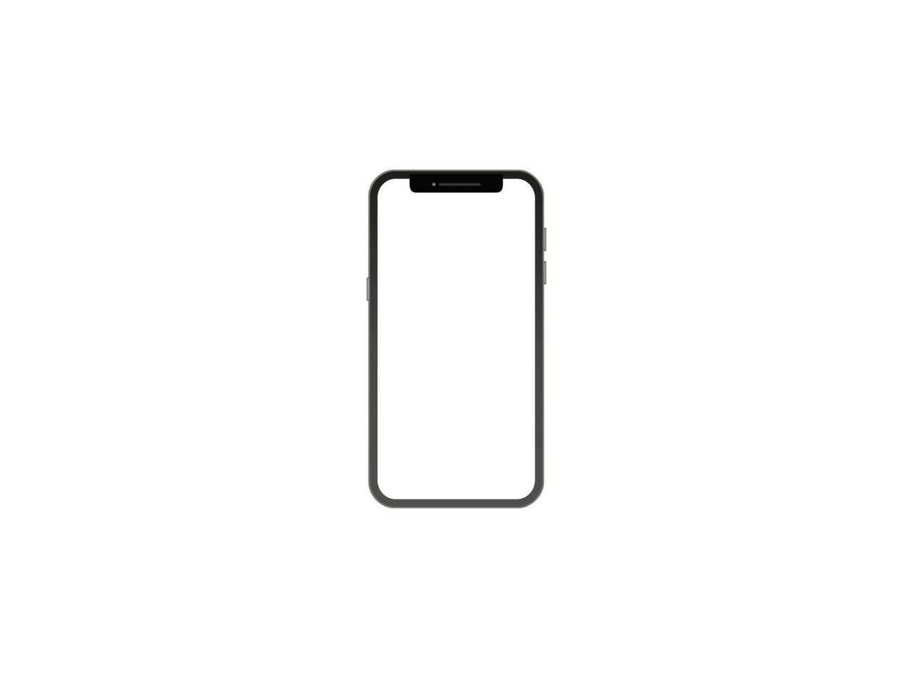 begreppet pekskärm smartphone med tomt gränssnitt. element av gränssnittet på skärmen ikoner och knappar isolerad på vit bakgrund. mobiltelefon trådlös kommunikation. vektor 3d illustration.