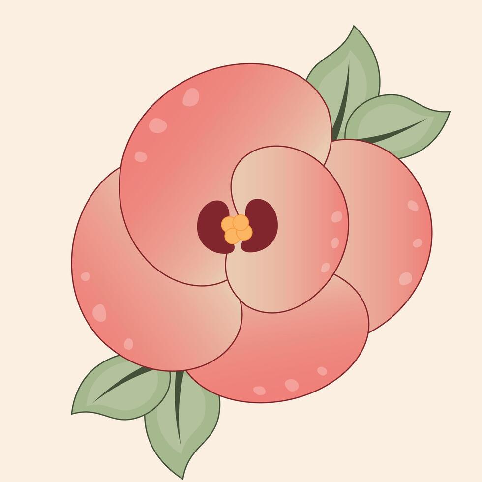 isolerat persika färgad vår blomma vektor