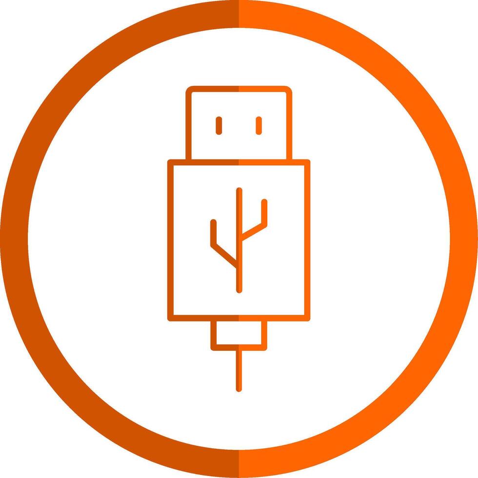 USB Linie Orange Kreis Symbol vektor