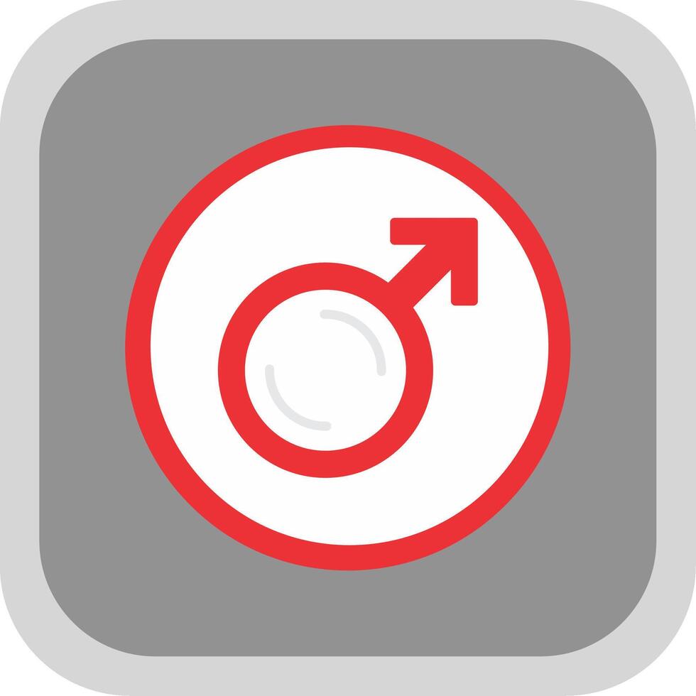 manlig symbol platt runda hörn ikon vektor