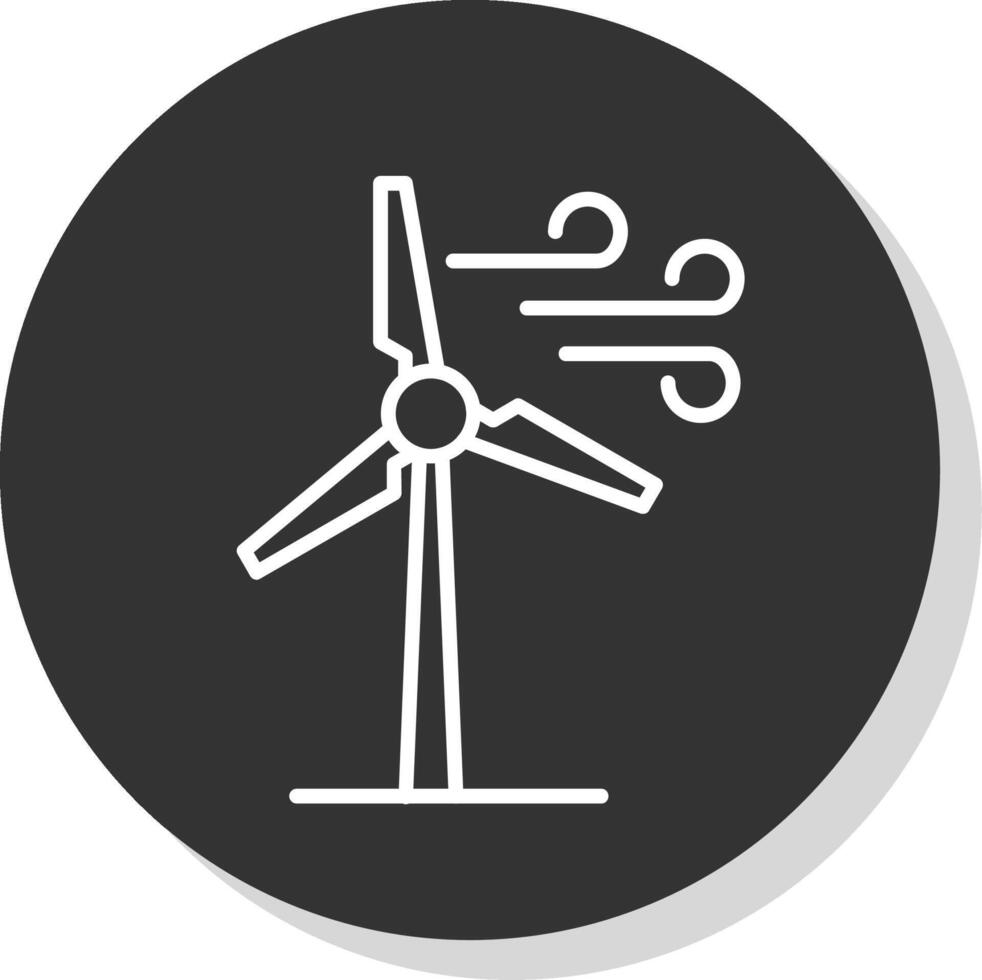 Windmühlen Linie grau Kreis Symbol vektor