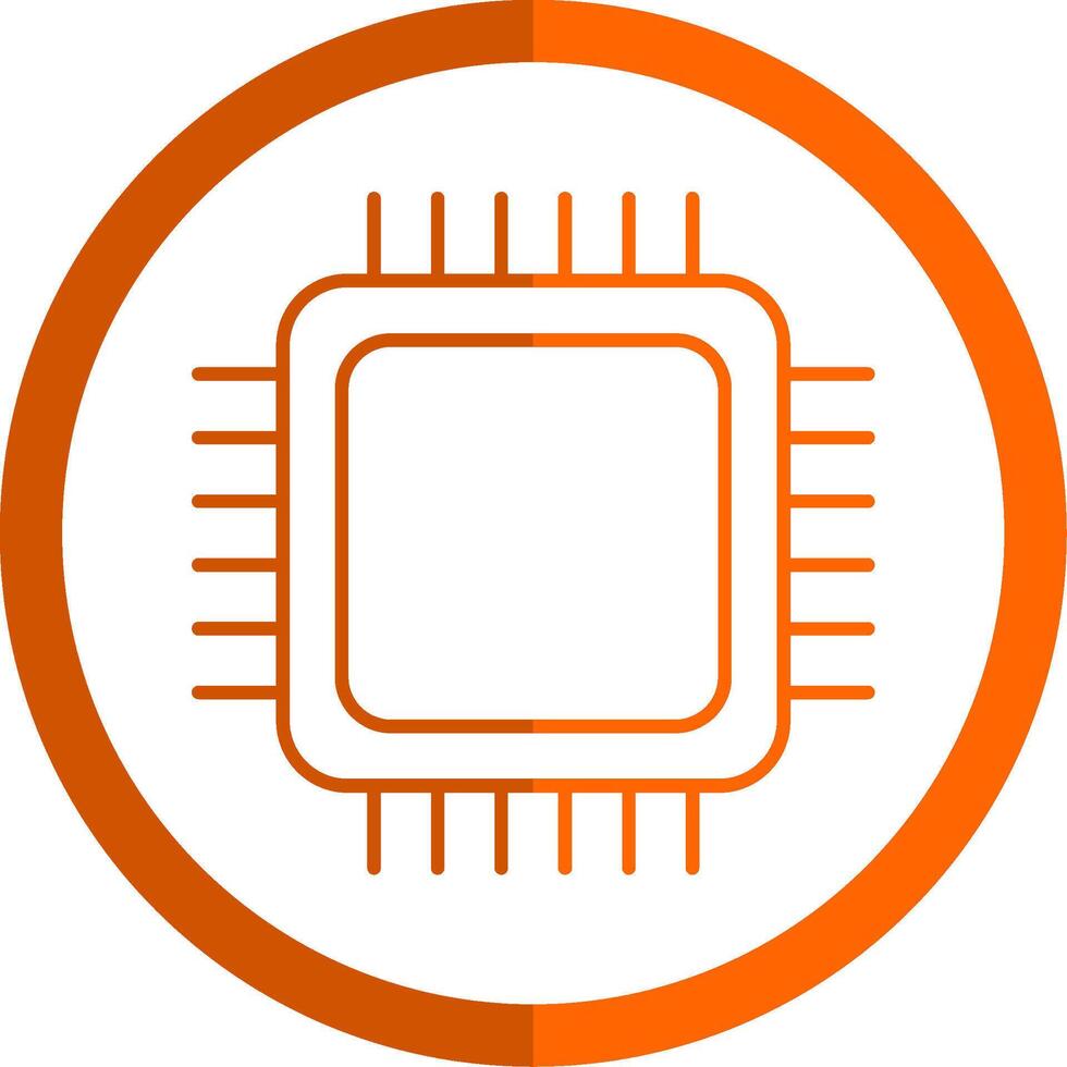 Zentralprozessor Linie Orange Kreis Symbol vektor