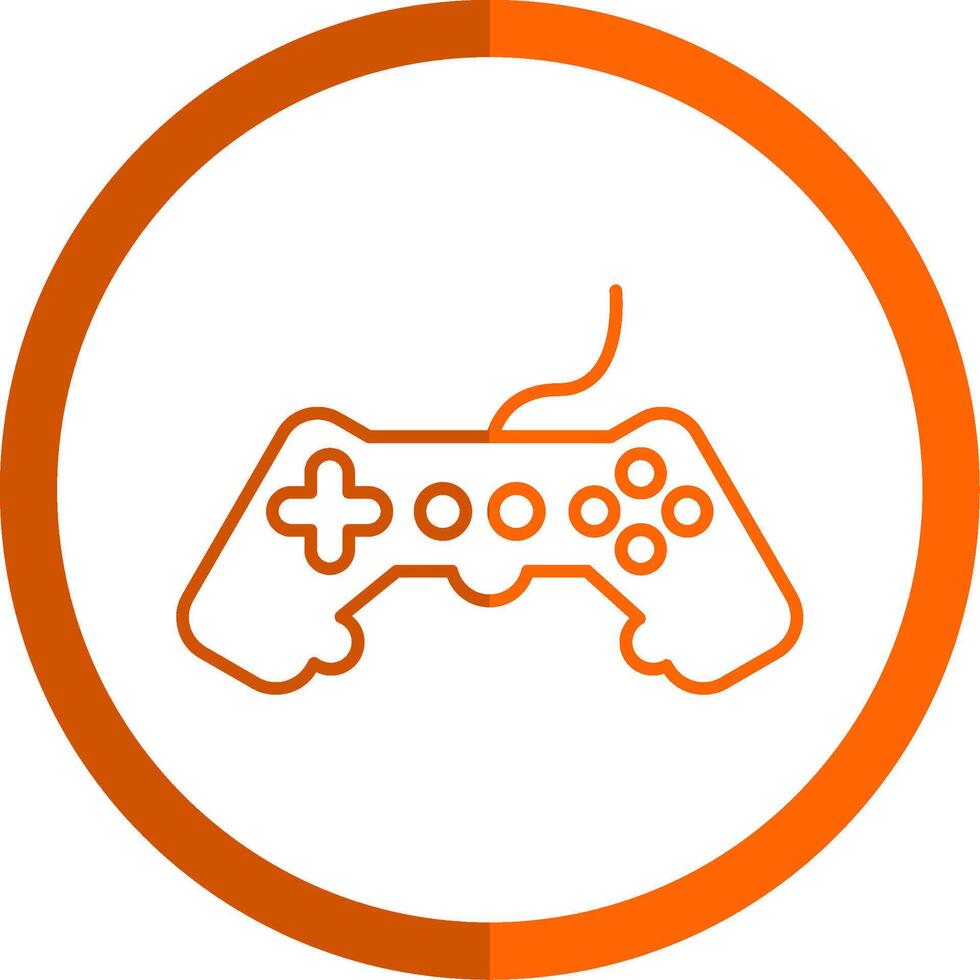 Spiel Linie Orange Kreis Symbol vektor