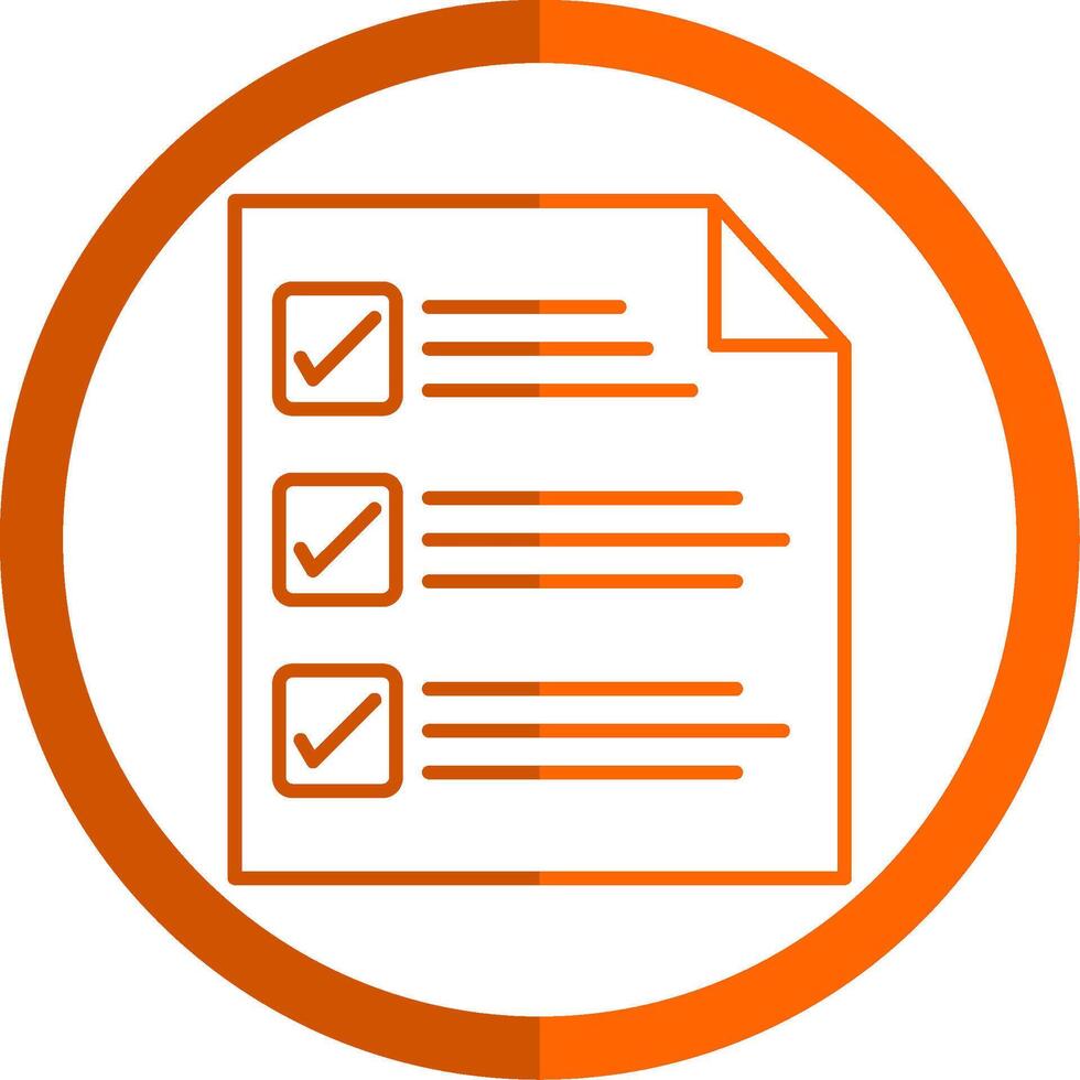 Checkliste Linie Orange Kreis Symbol vektor